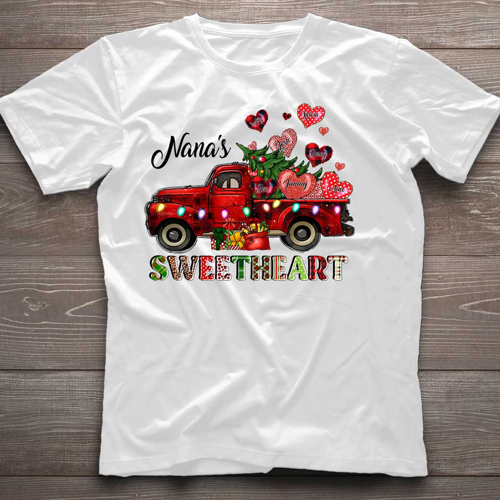 Nana's Sweetheart - Chrsitmas Personalized Grandma T-shirt and Hoodie