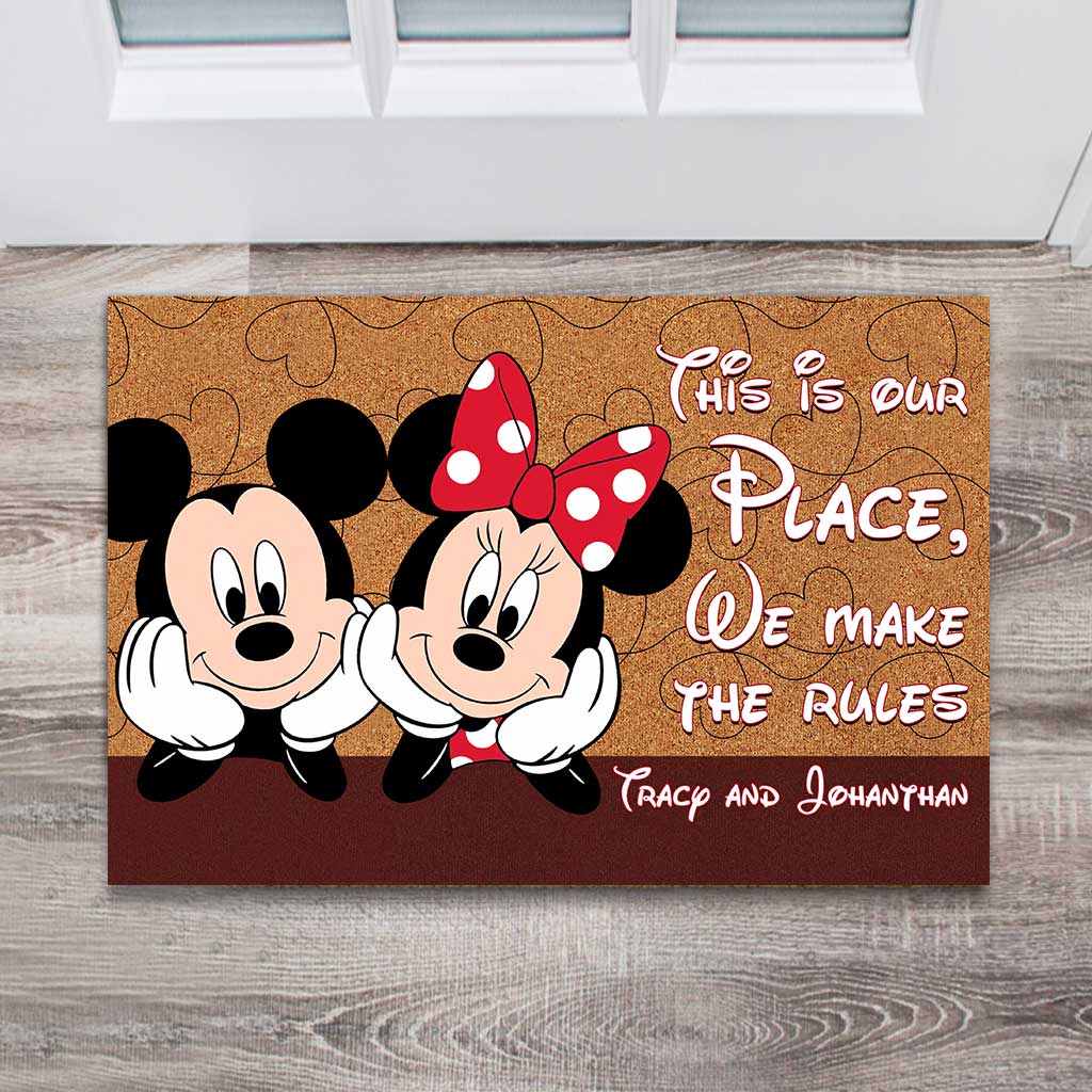 This Is Our Place - Personalized Couple Mouse Doormat