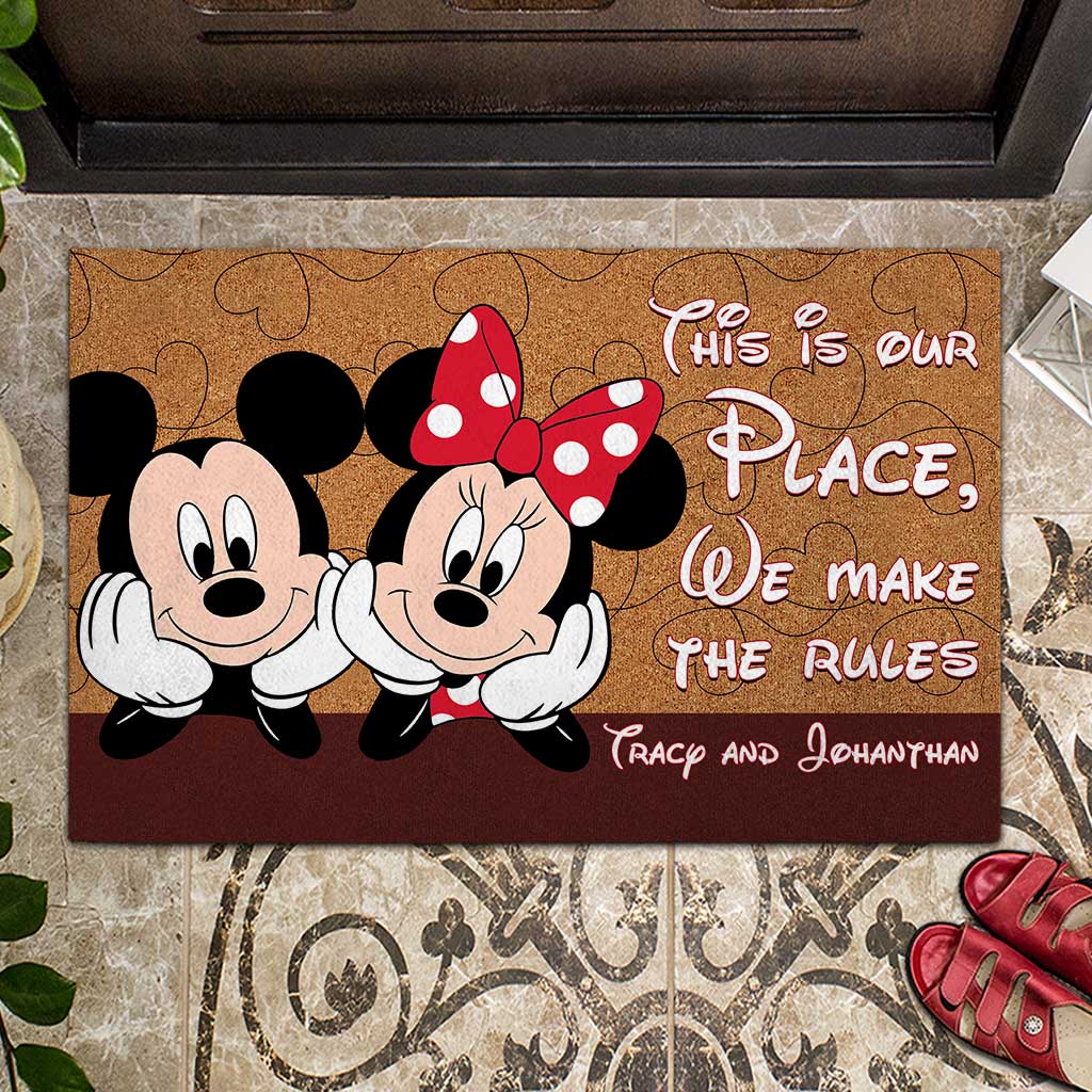 This Is Our Place - Personalized Couple Mouse Doormat