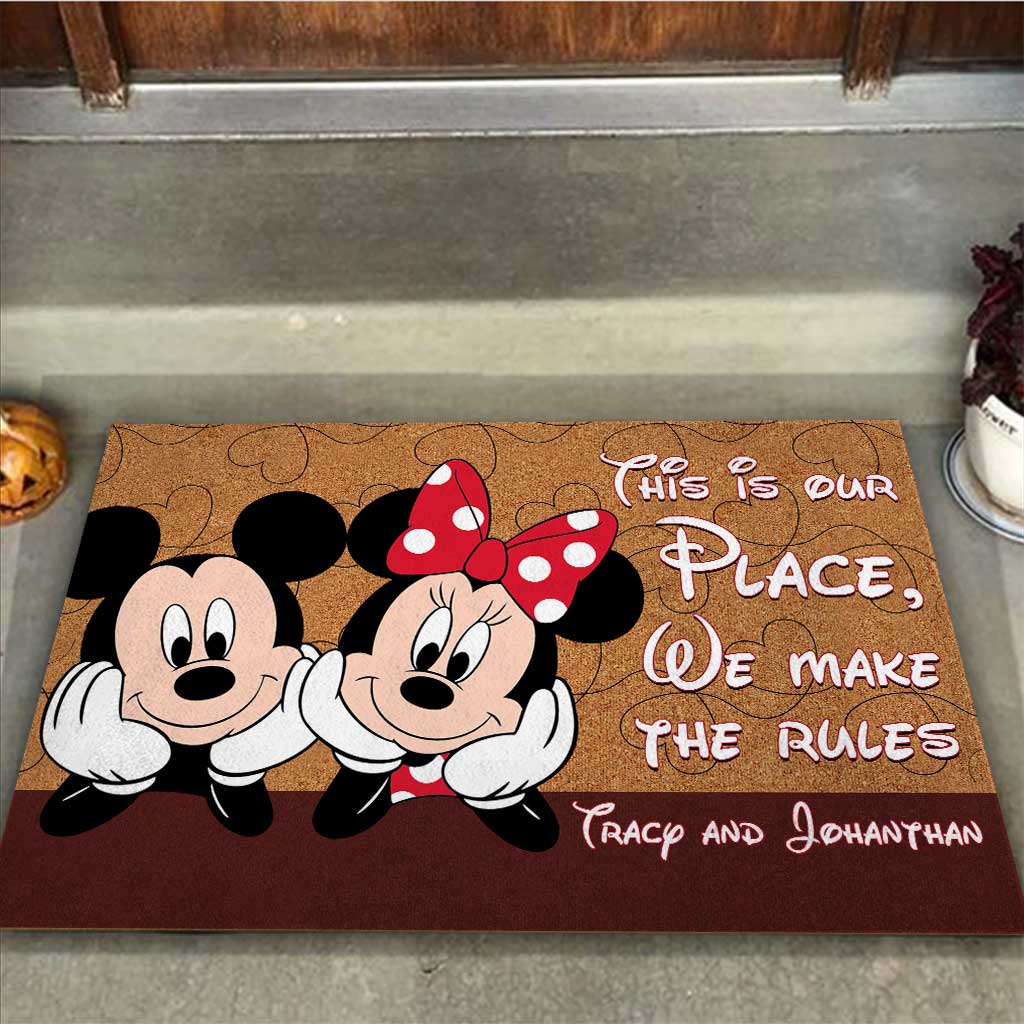 This Is Our Place - Personalized Couple Mouse Doormat