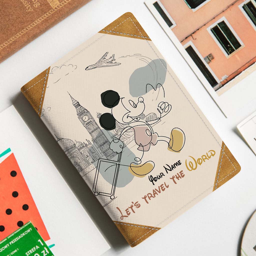 Let's Travel The World - Personalized Mouse Passport Holder