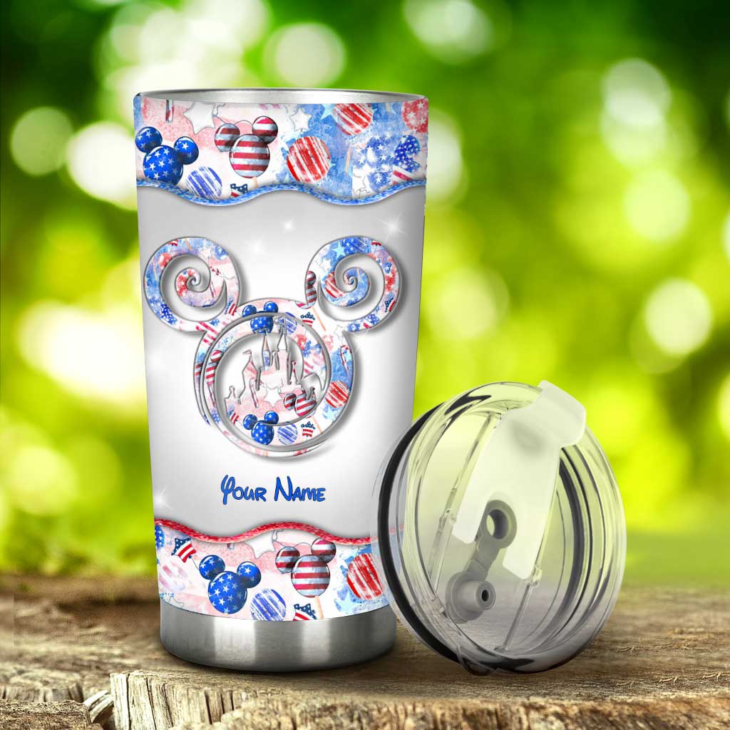 Happy 4th Of July - Personalized Independence Day Mouse Tumbler