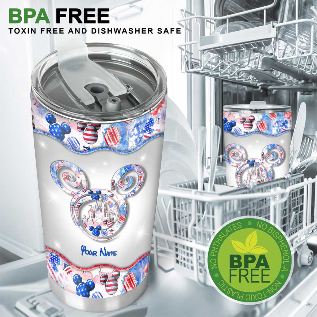 Happy 4th Of July - Personalized Independence Day Mouse Tumbler