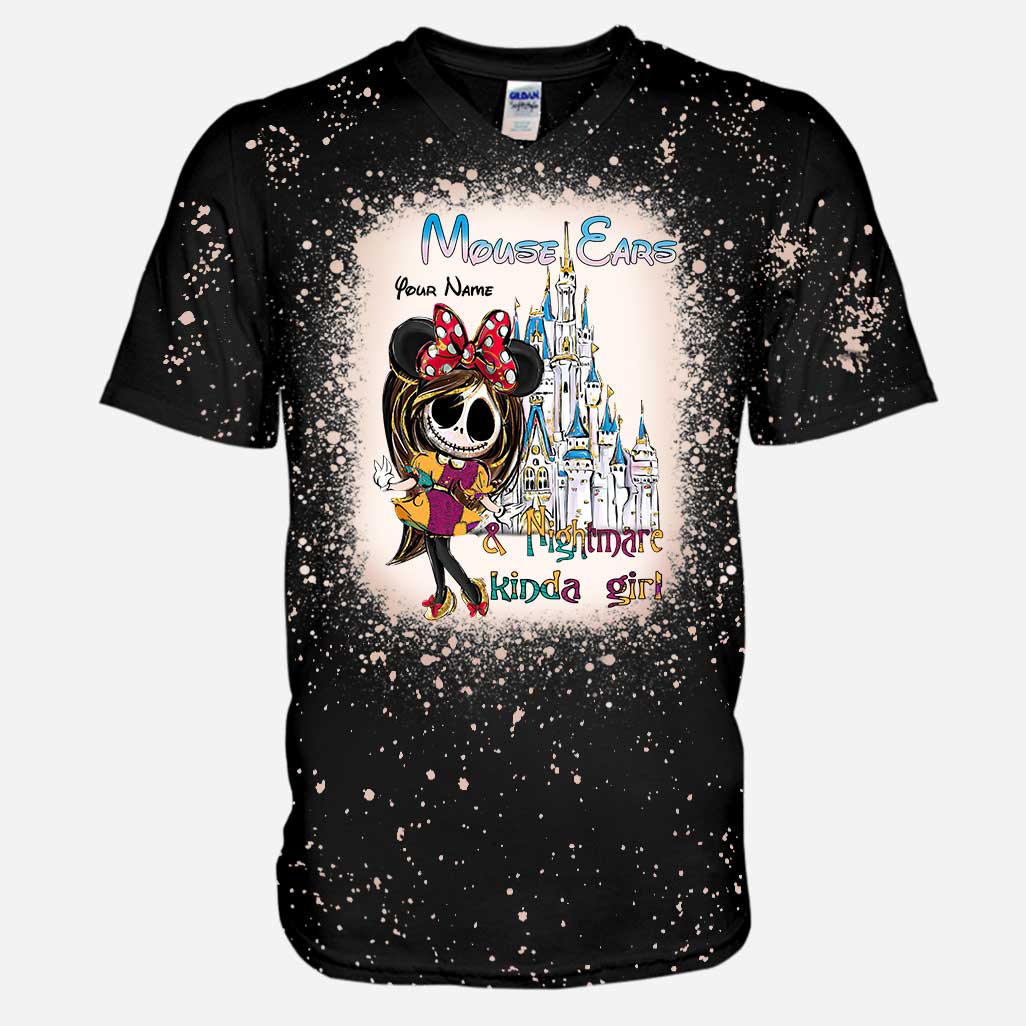 Mouse Ears And Nightmare - Personalized Handmade Bleached Shirts