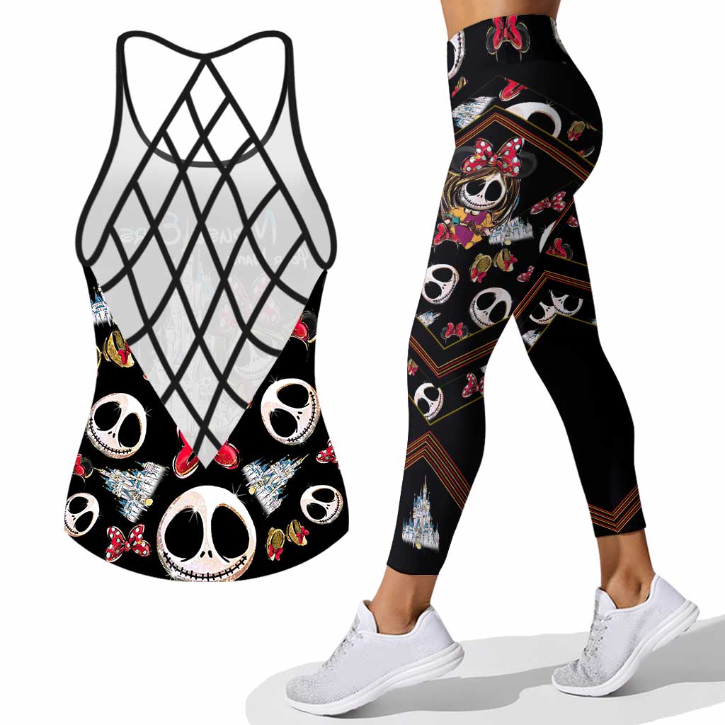 Mouse Ears And Nightmare - Personalized Cross Tank Top and Leggings