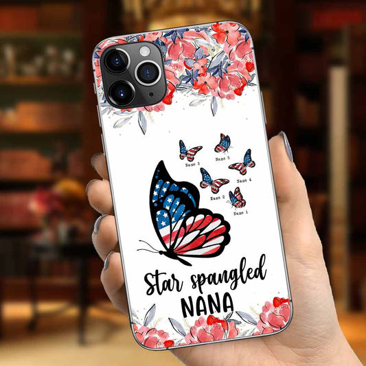 Star Spangled And Grandkids Patriotic - Personalized Independence Day Grandma Phone Case