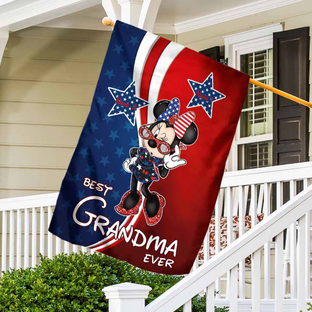 Best Grandma Ever - Personalized Mouse House Flag