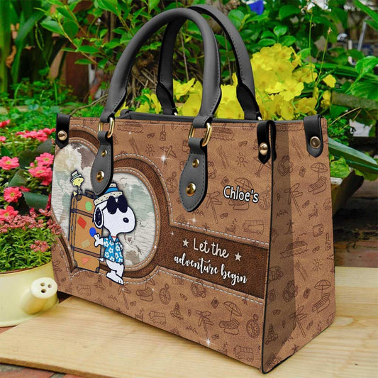 Let The Adventure Begin - Personalized Travelling Leather Handbag