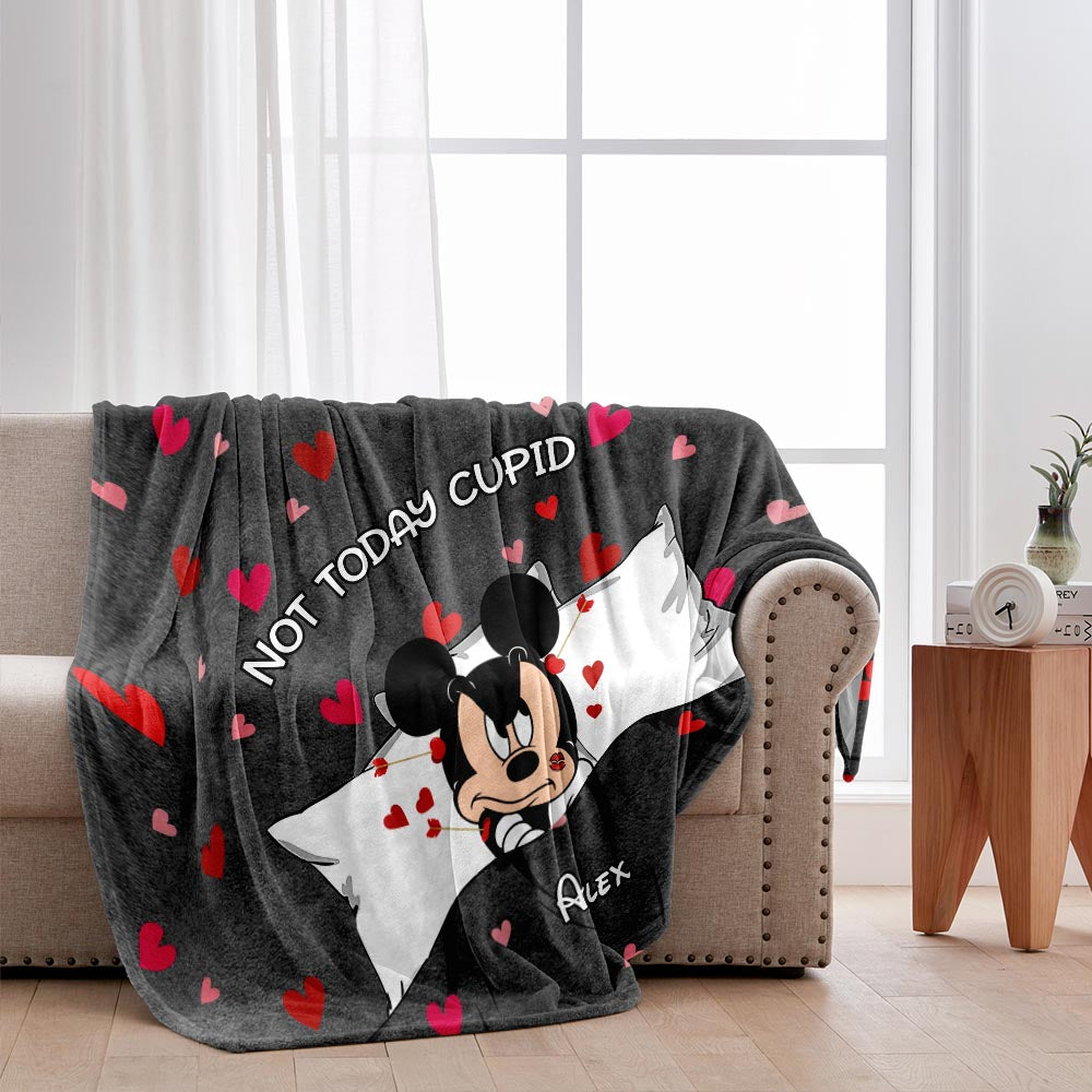 Not Today Cupid - Personalized Valentine Mouse Blanket