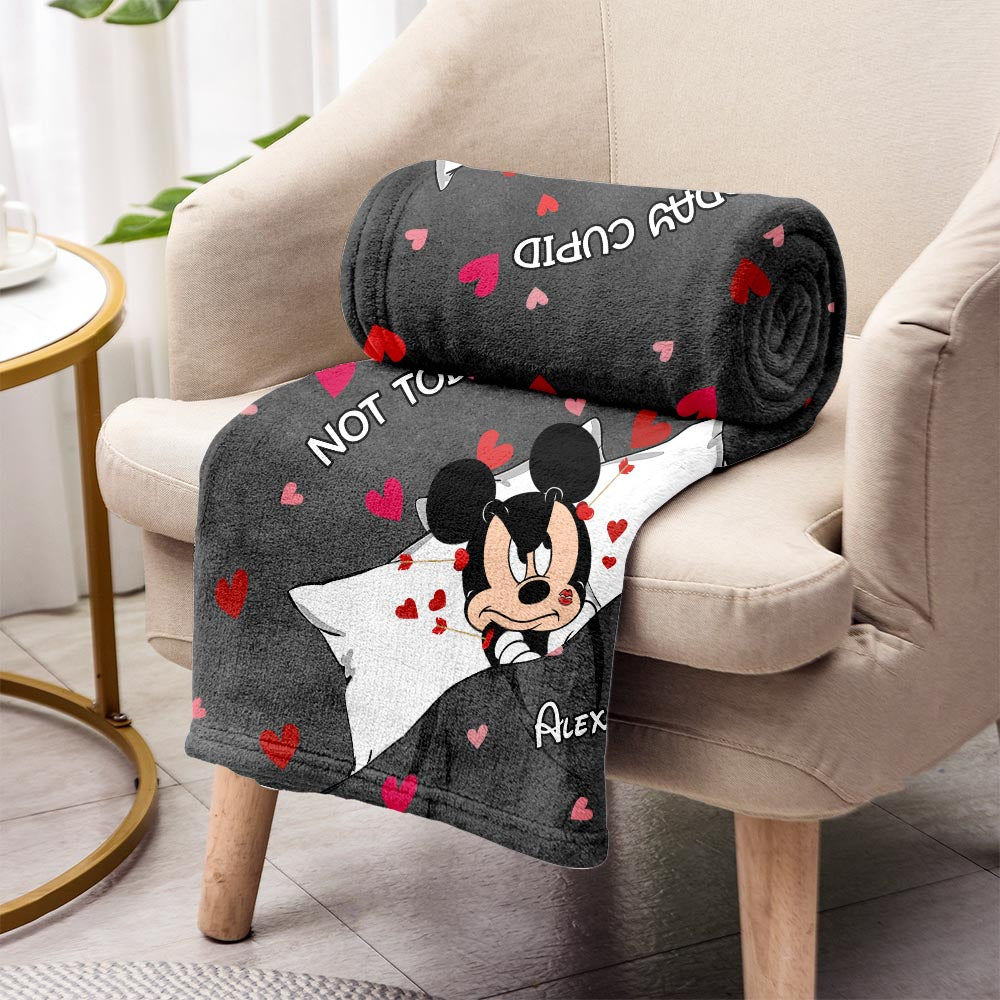 Not Today Cupid - Personalized Valentine Mouse Blanket