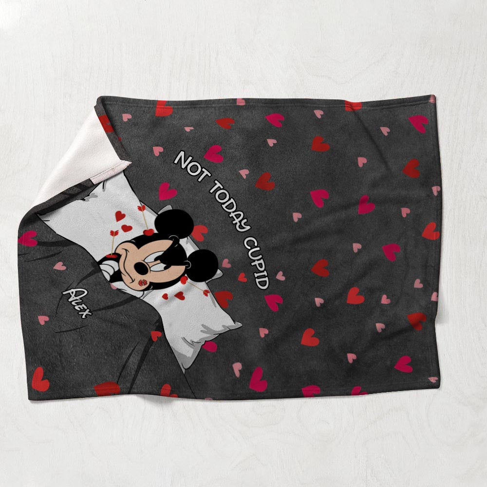 Not Today Cupid - Personalized Valentine Mouse Blanket