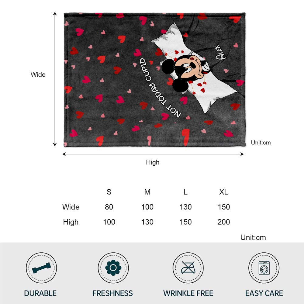 Not Today Cupid - Personalized Valentine Mouse Blanket