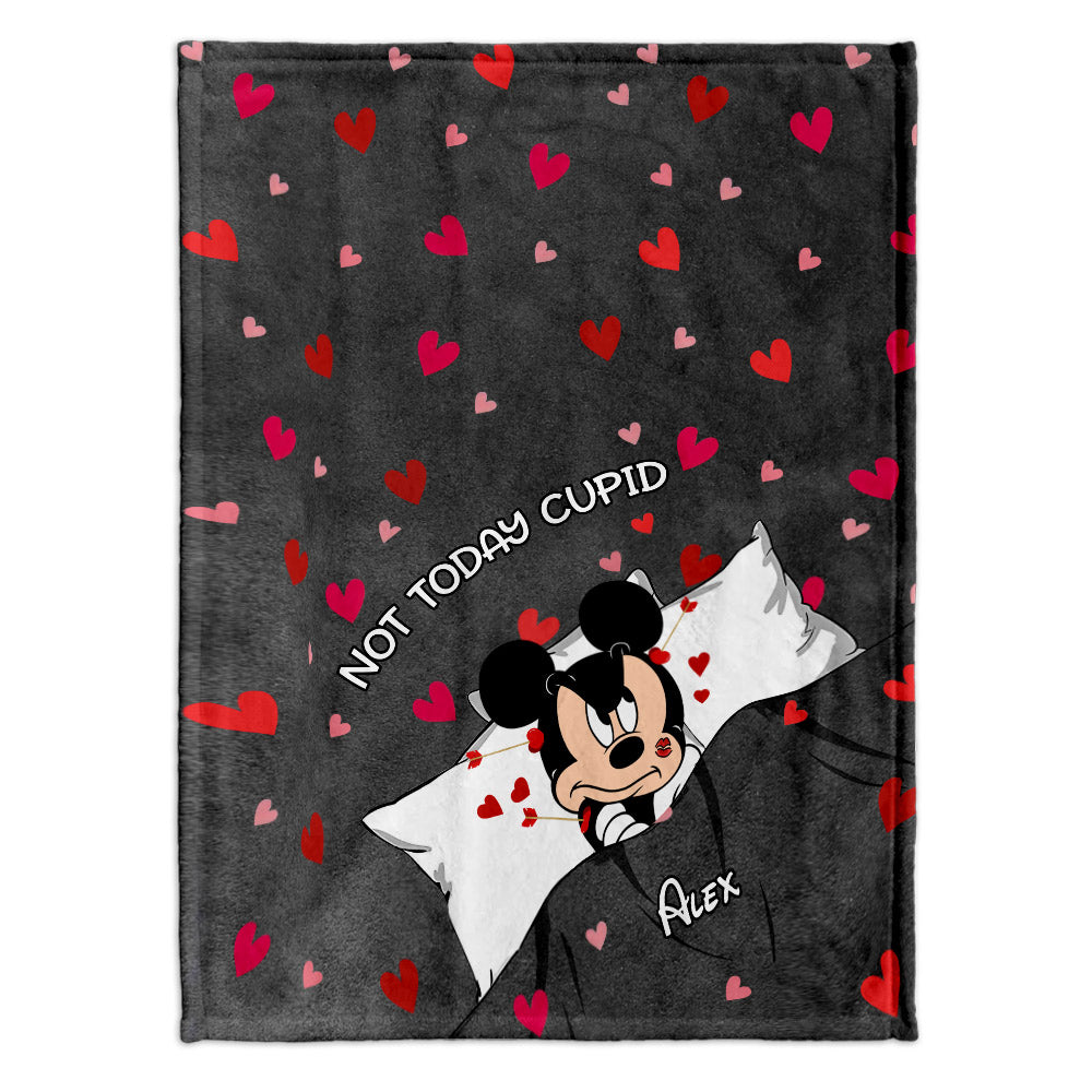 Not Today Cupid - Personalized Valentine Mouse Blanket