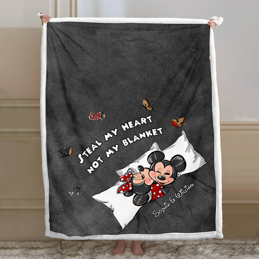 Steal My Heart Not My Blanket - Personalized Couple Mouse Blanket
