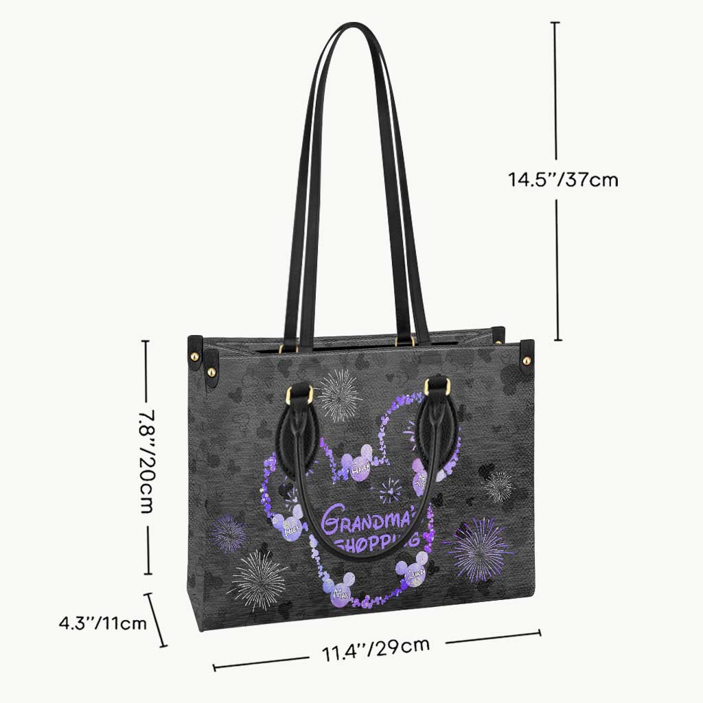 Grandma's Shopping - Personalized Mother's Day Grandma Leather Handbag