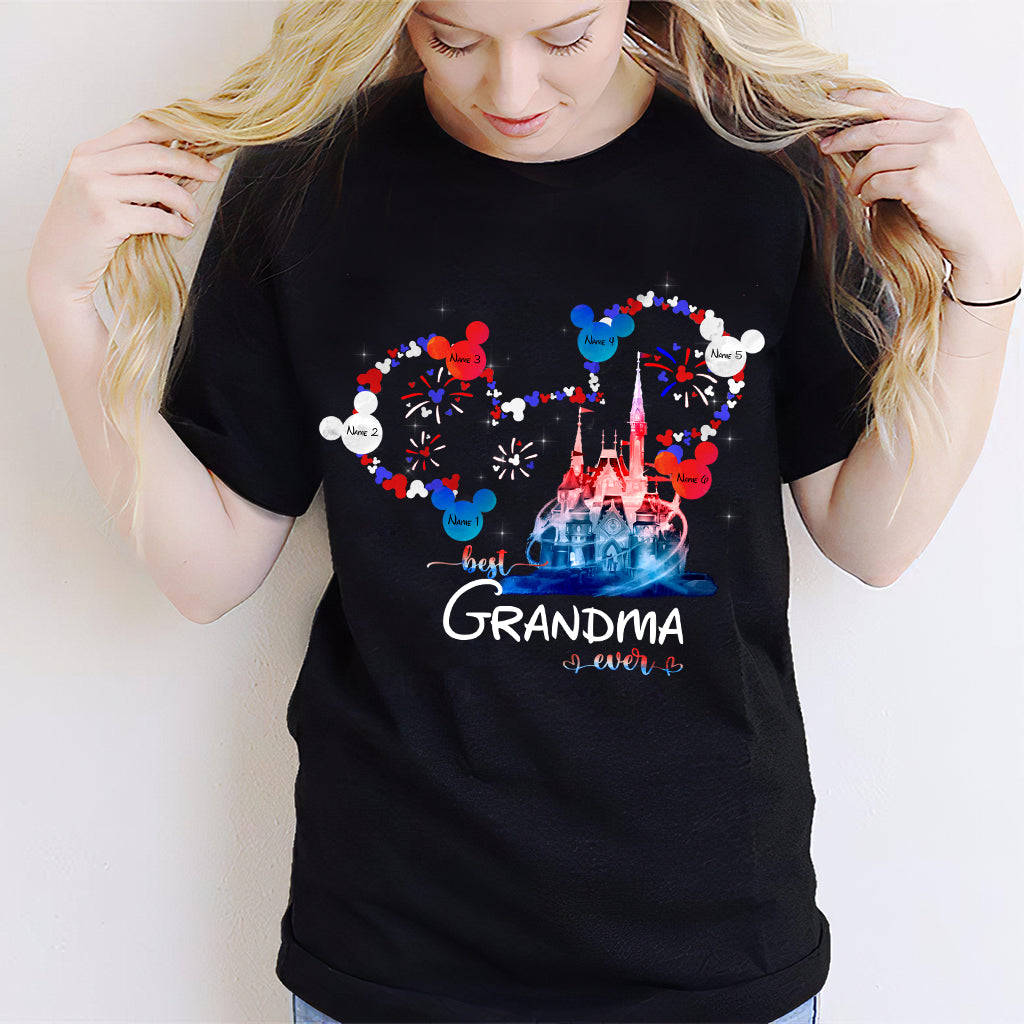 Best Grandma Ever - Personalized Independence Day Mouse T-shirt and Hoodie