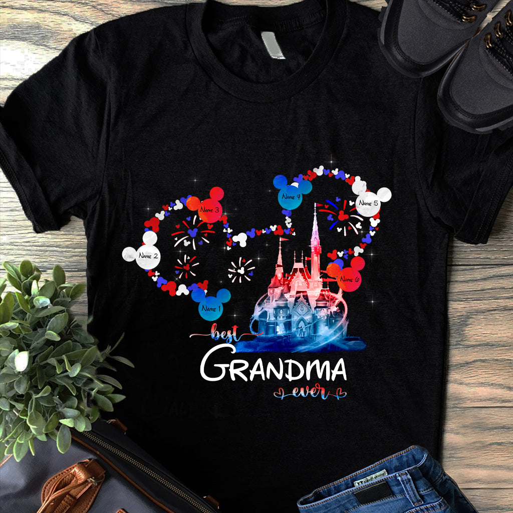 Best Grandma Ever - Personalized Independence Day Mouse T-shirt and Hoodie