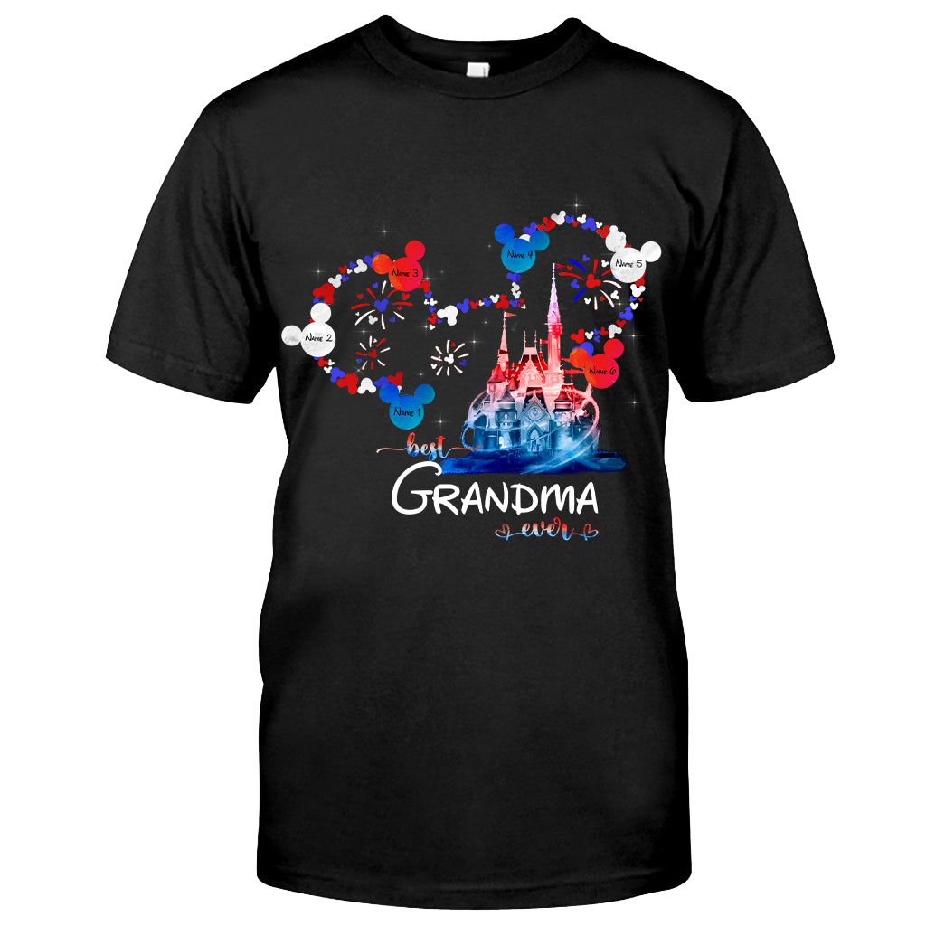 Best Grandma Ever - Personalized Independence Day Mouse T-shirt and Hoodie