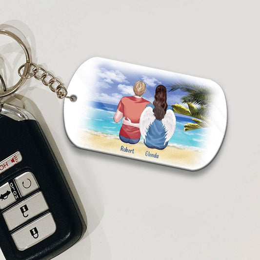 I Have An Angel Watching Over Me - Personalized Mother's Day Grandma Keychain (Printed On Both Sides)