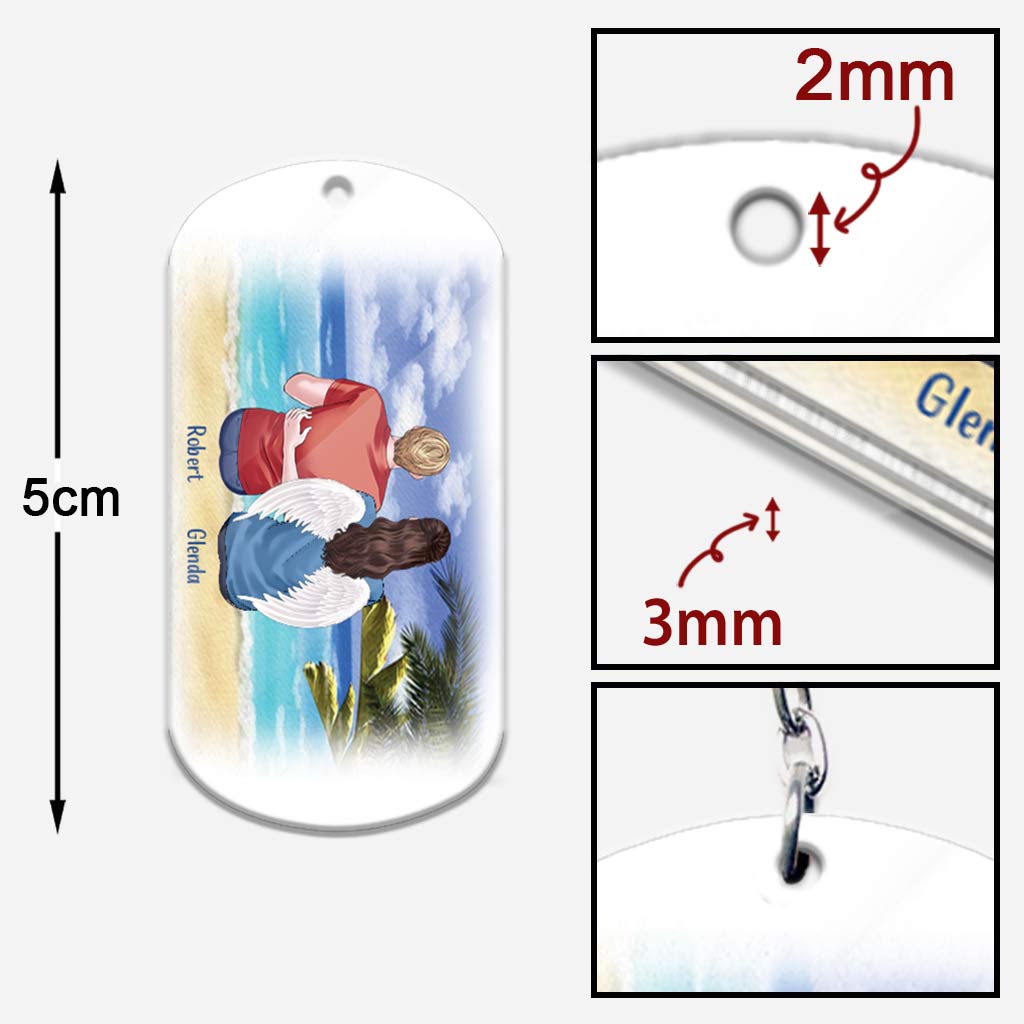 I Have An Angel Watching Over Me - Personalized Mother's Day Grandma Keychain (Printed On Both Sides)