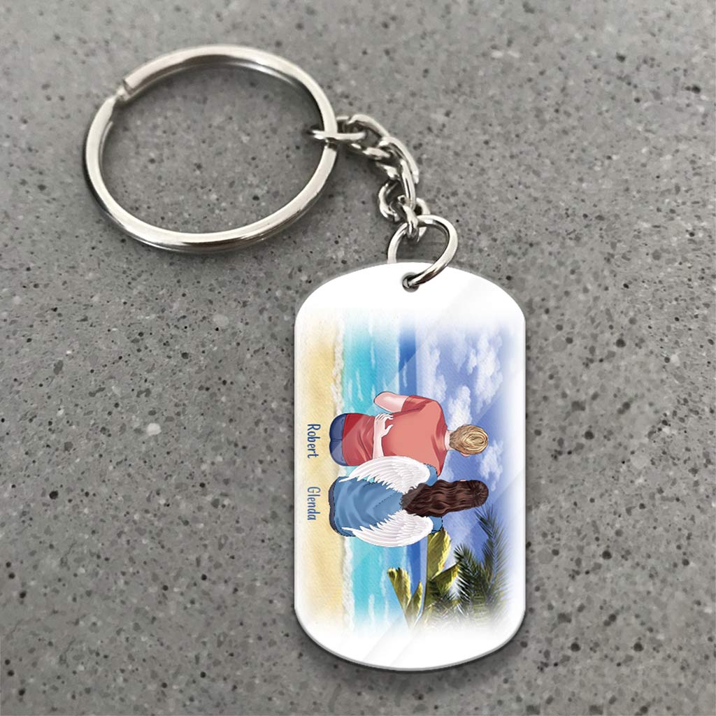 I Have An Angel Watching Over Me - Personalized Mother's Day Grandma Keychain (Printed On Both Sides)