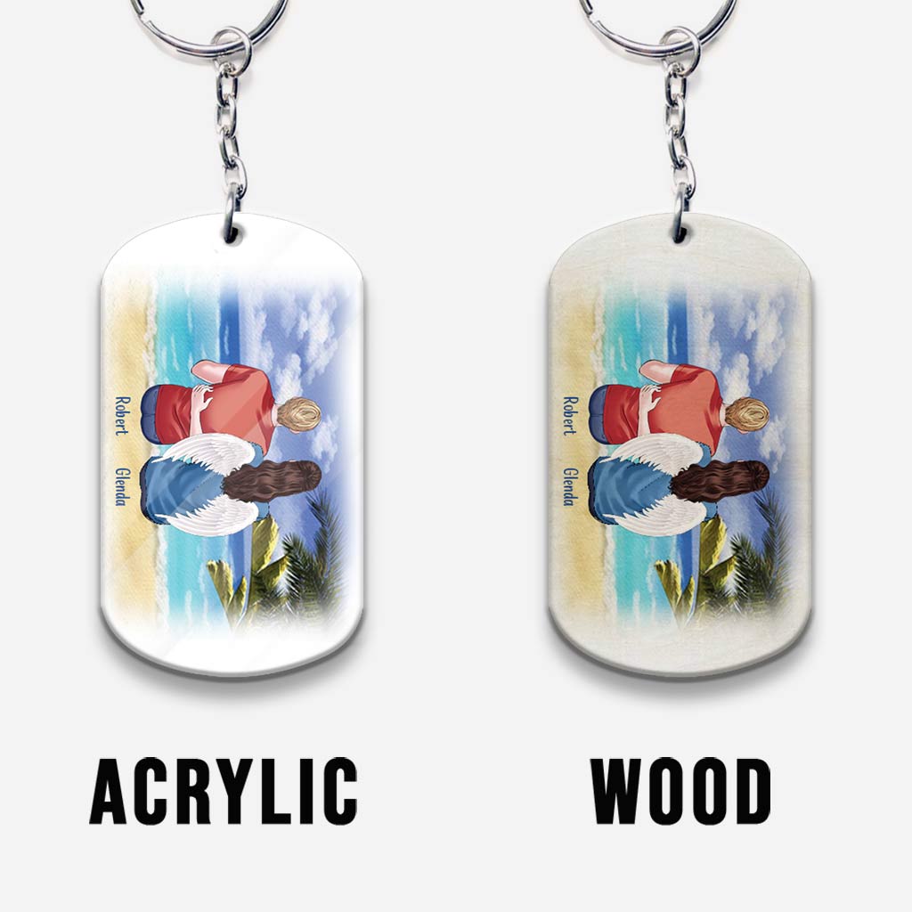 I Have An Angel Watching Over Me - Personalized Mother's Day Grandma Keychain (Printed On Both Sides)