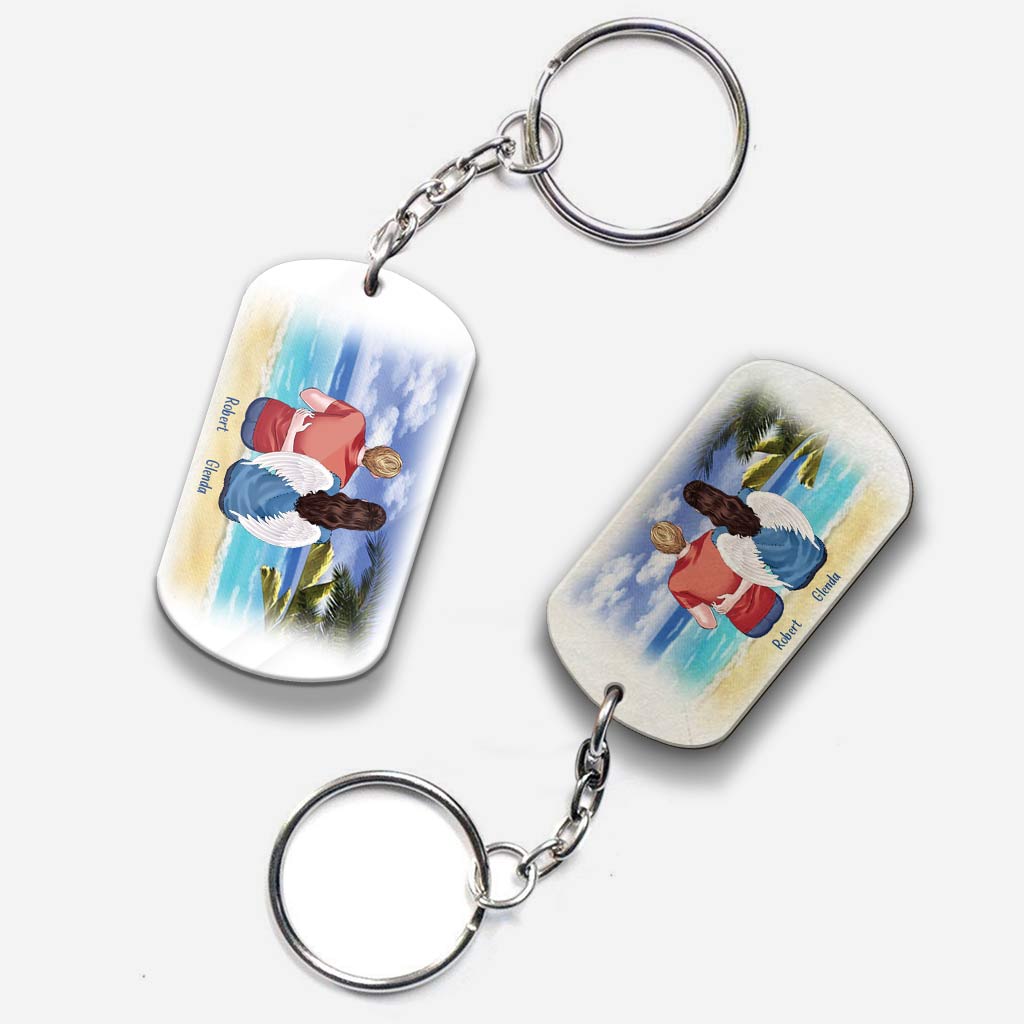 I Have An Angel Watching Over Me - Personalized Mother's Day Grandma Keychain (Printed On Both Sides)