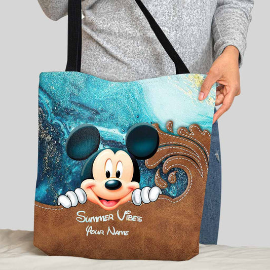 Mouse Ears Summer Vibes - Personalized Mouse Tote Bag