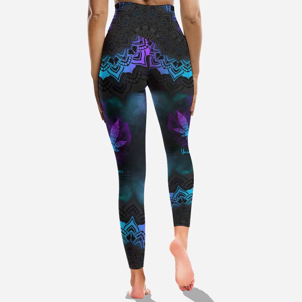 Inhale The Good Shit - Personalized Weed Cross Tank Top and Leggings