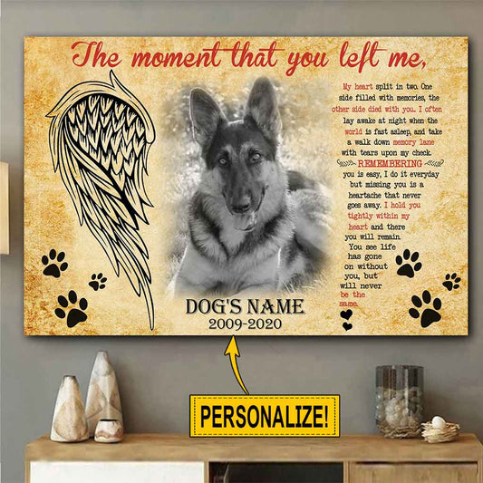 The Moment That You Left Me - Personalized Dog Poster