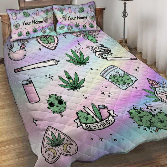 Get High Leaf - Personalized Weed Quilt Set