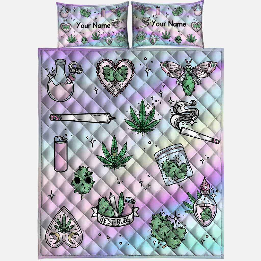 Get High Leaf - Personalized Weed Quilt Set
