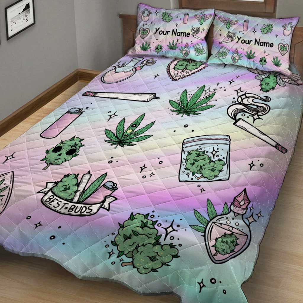 Get High Leaf - Personalized Weed Quilt Set