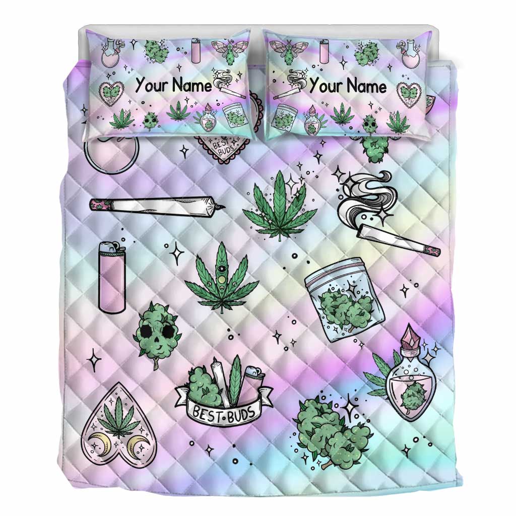 Get High Leaf - Personalized Weed Quilt Set