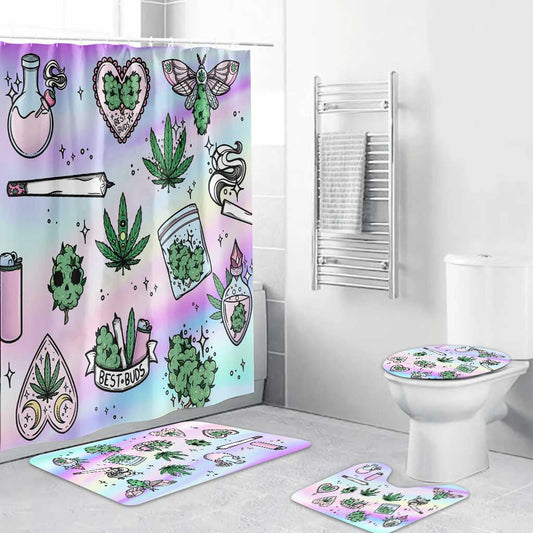 Get High Leaf - Weed Bathroom Curtain & Mats Set