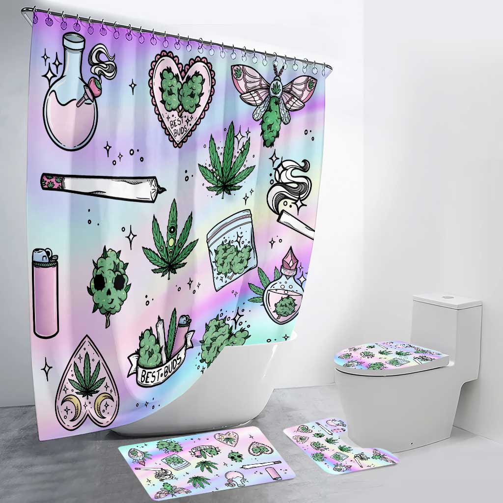 Get High Leaf - Weed Bathroom Curtain & Mats Set