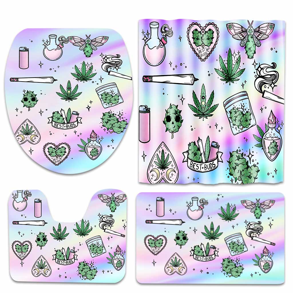 Get High Leaf - Weed Bathroom Curtain & Mats Set