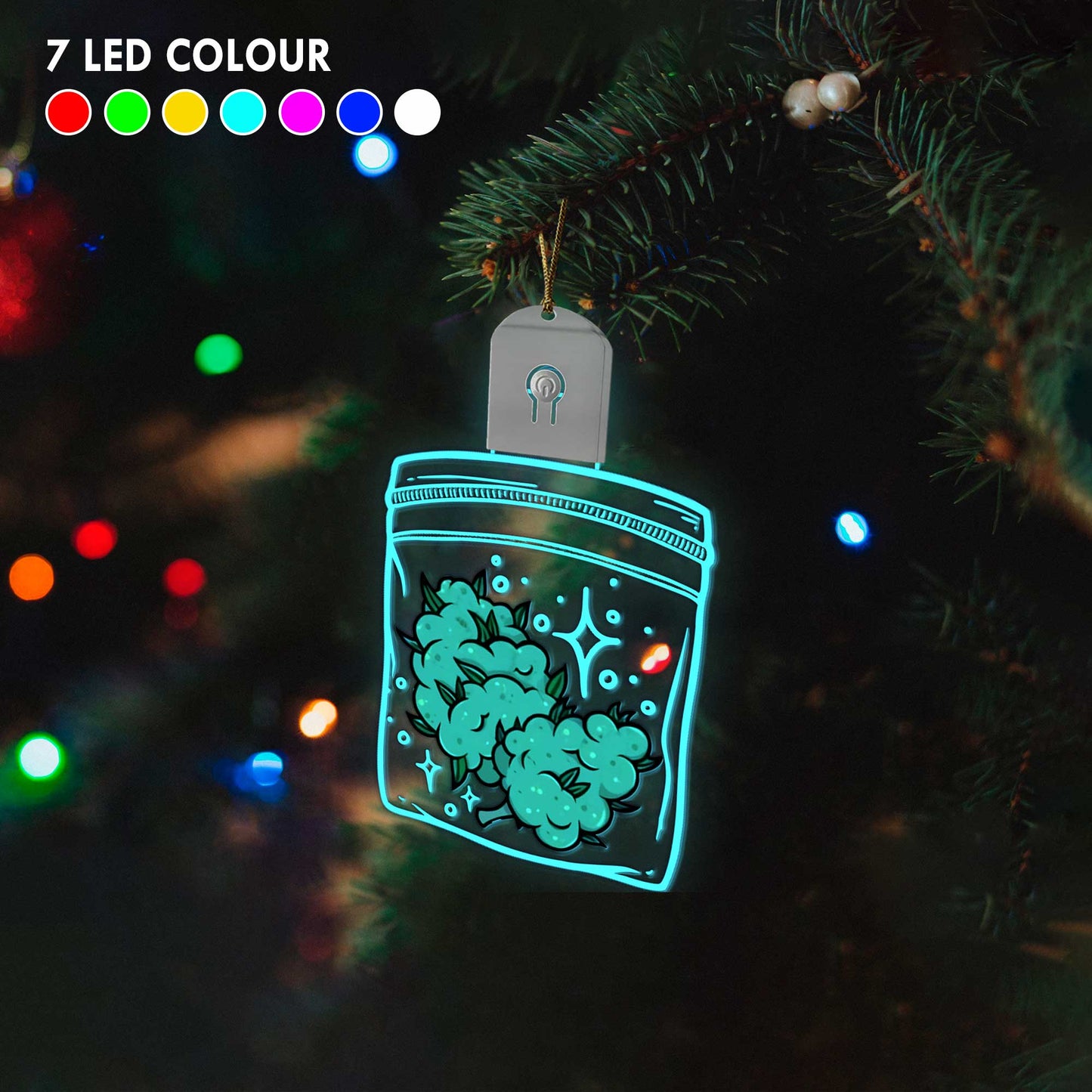 Get High Leaf - Personalized Christmas Weed Shaped Led Acrylic Ornament