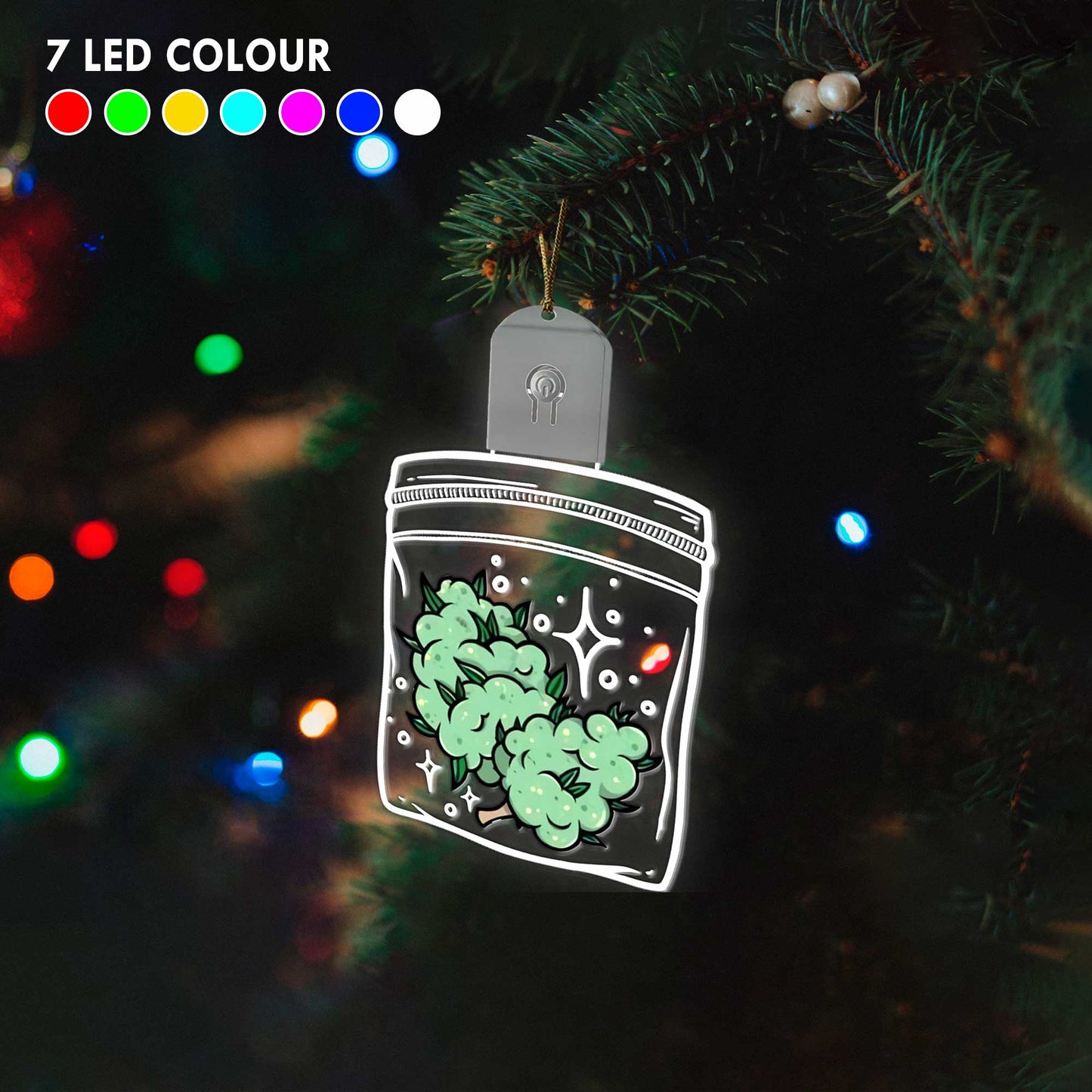 Get High Leaf - Personalized Christmas Weed Shaped Led Acrylic Ornament