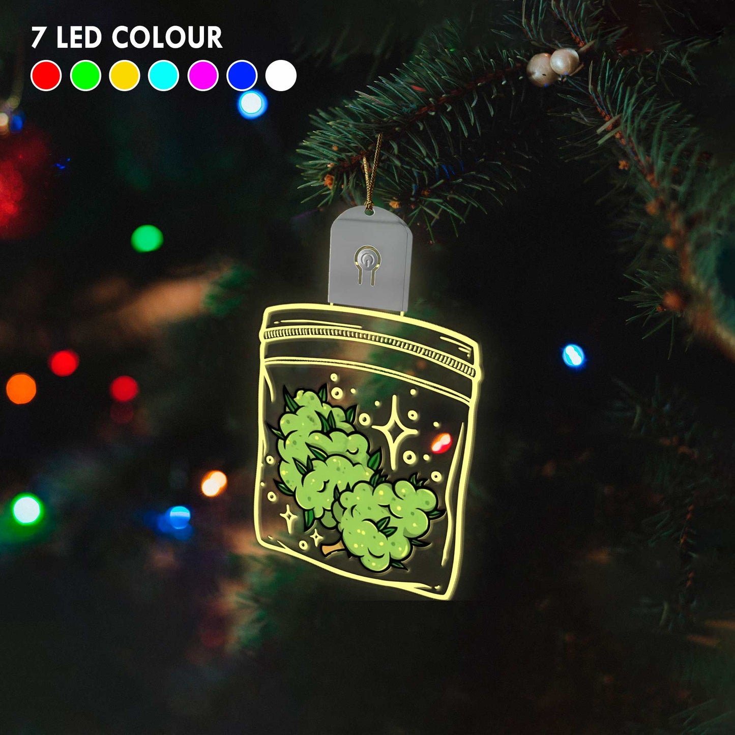 Get High Leaf - Personalized Christmas Weed Shaped Led Acrylic Ornament