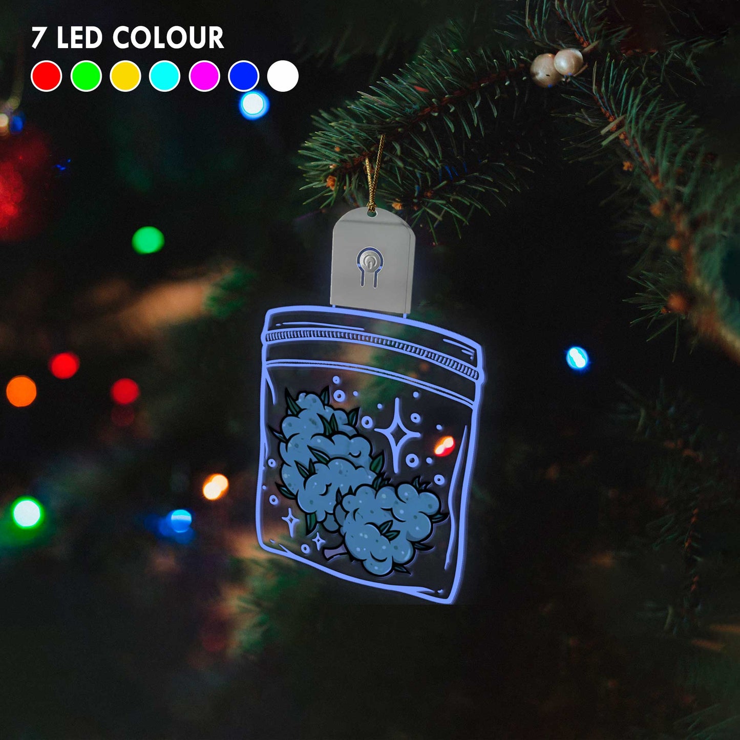 Get High Leaf - Personalized Christmas Weed Shaped Led Acrylic Ornament