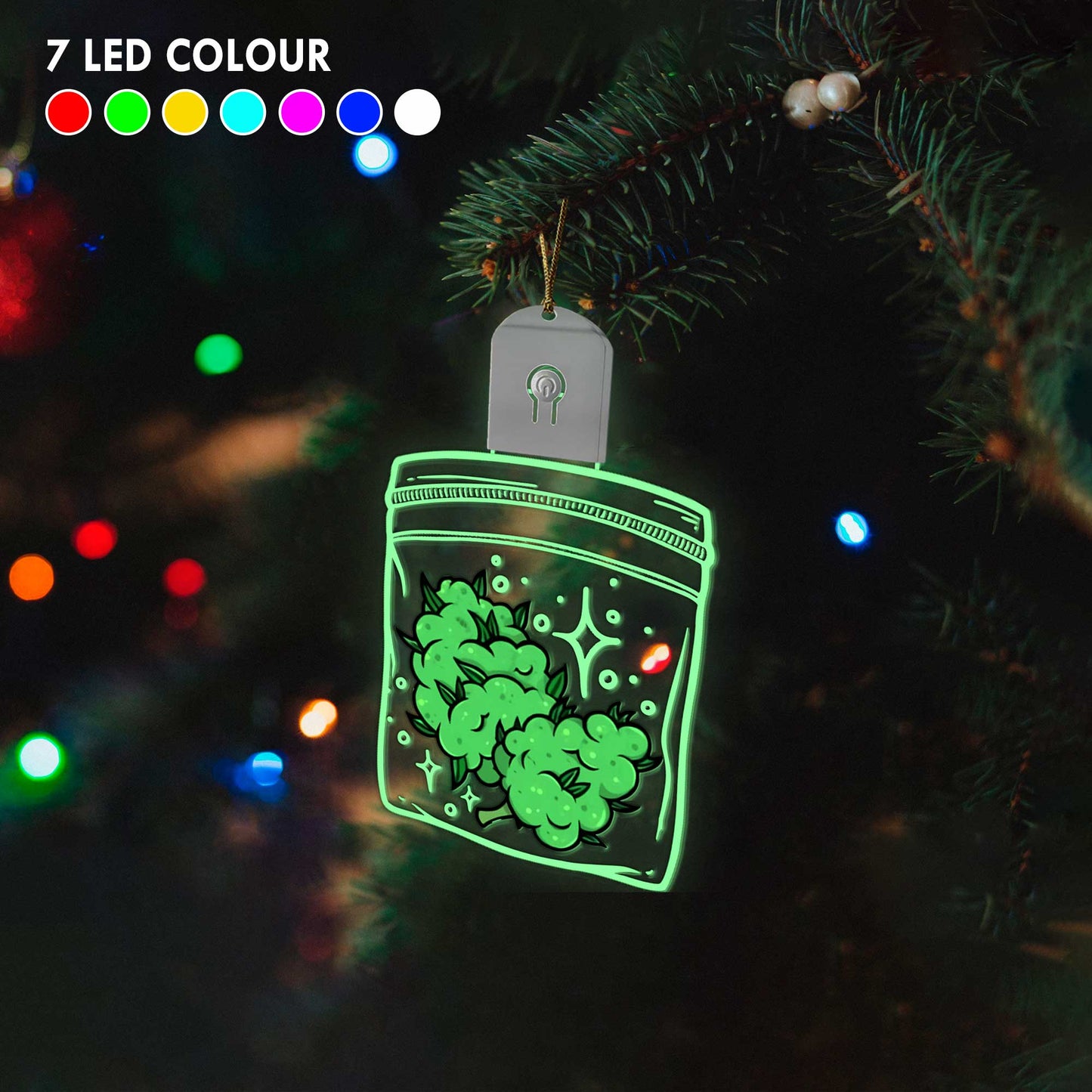 Get High Leaf - Personalized Christmas Weed Shaped Led Acrylic Ornament