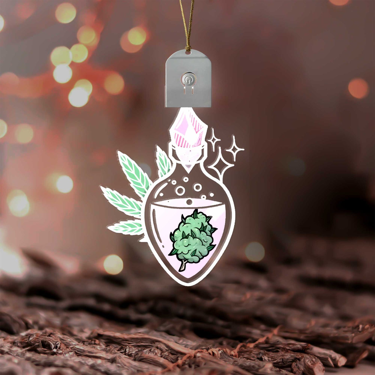 Get High Leaf - Personalized Christmas Weed Shaped Led Acrylic Ornament