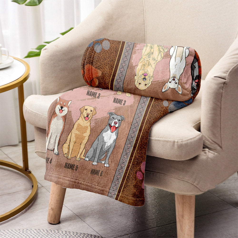 Life Is Better With My Dogs - Personalized Dog Blanket
