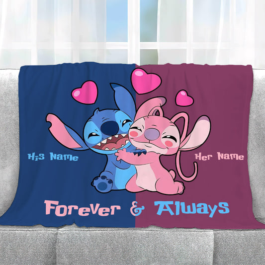 Forever And Always - Personalized Couple Ohana Blanket