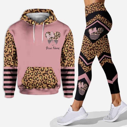 Magical Pink Leopard Mouse Ears - Personalized Mouse Hoodie And Leggings