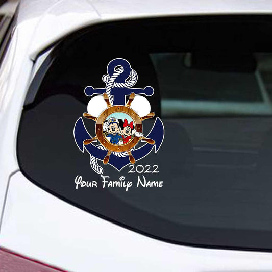 Mouse Ears & Cruising - Personalized Cruising Decal Full