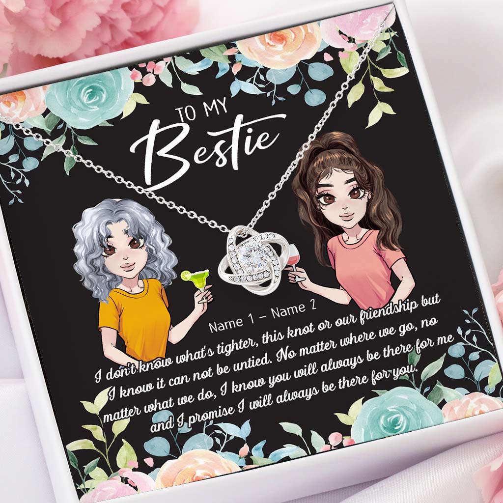 Friendship Is A Knot - Personalized Bestie Love Knot Necklace