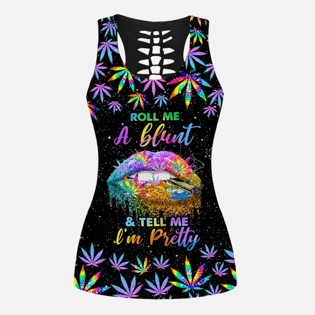 Roll Me A Blunt And Tell Me I'm Pretty - Weed Hollow Tank Top and Women Shorts