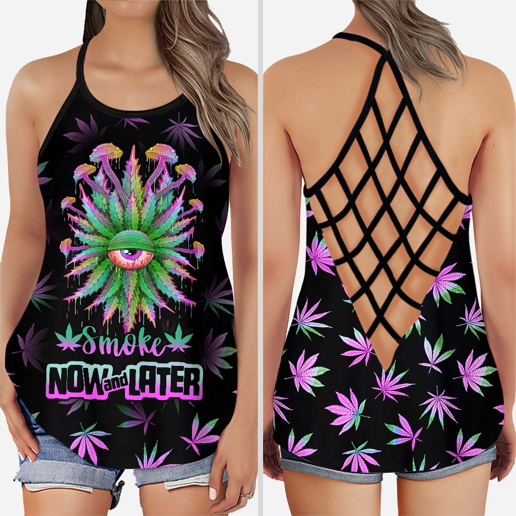 Smoke Now And Later - Weed Cross Tank Top and Leggings